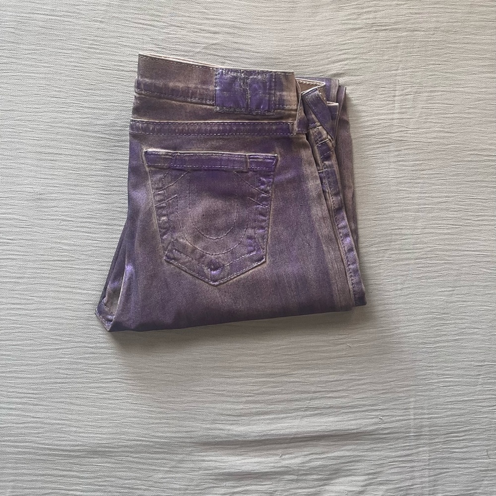 true religion jeans purple metallic
